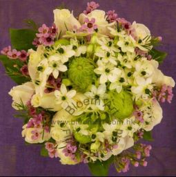 Wedding Bouquet of Ornithogalum and Roses - CODE 7113